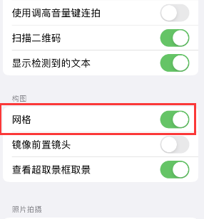 大渡口苹果手机维修网点分享iPhone如何开启九宫格构图功能 