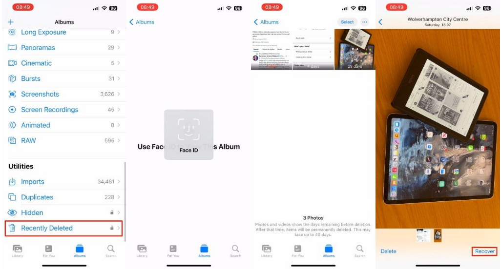 大渡口苹果14维修分享 iPhone14 上恢复已删除的照片 