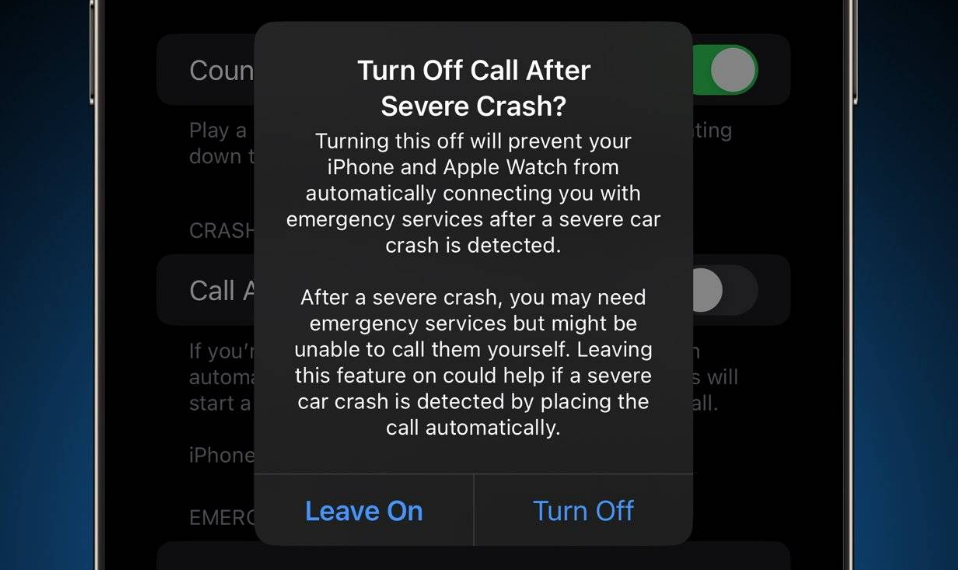 大渡口苹果14维修分享 iPhone 14 和 Apple Watch 上关闭崩溃检测 